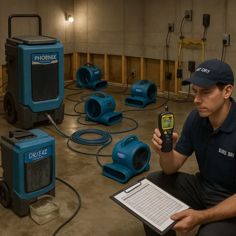 Structural Drying and Dehumidification process in Hooverson Heights, WV